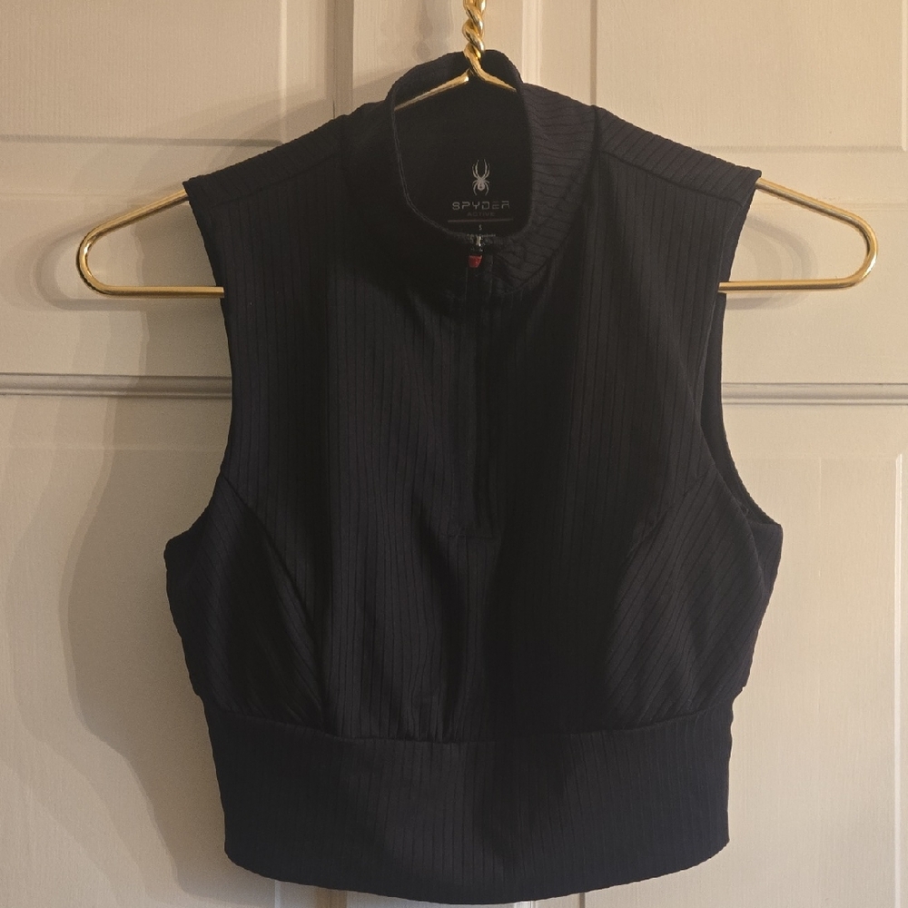 Spyder Women's Black High-Neck Crop Top